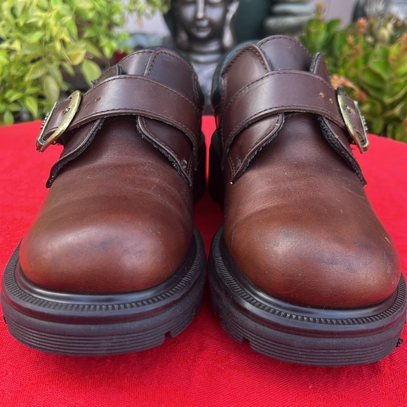 🏴 Dr. Martens MIE Vintage Chunky Monk Strap Loafers UK 4 - Picture 16 of 17